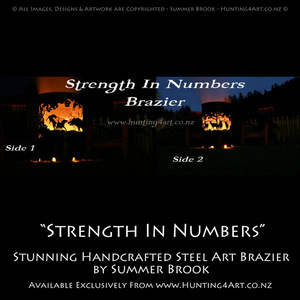 Strength In Numbers - Upcycled Steel Art Brazier - Hunting4Art NZ