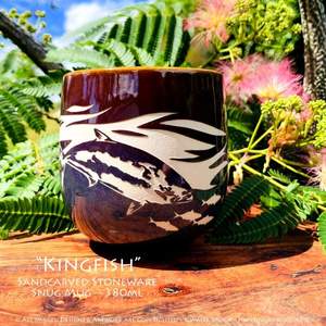 Kingfish Limited Edition Sandcarved Stoneware Glazed Snug Mug - Hunting4Art