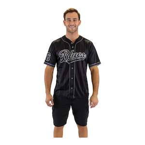 Blues: Blues Adult Blackout Baseball Shirt