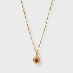 Crushed Birthstone Necklace - July Ruby