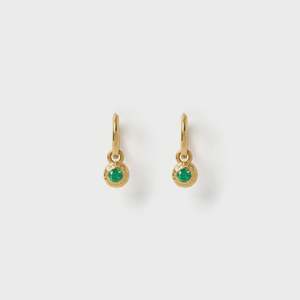 Crushed Birthstone Earrings - May Emerald