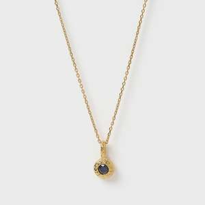 Crushed Birthstone Necklace - September Sapphire