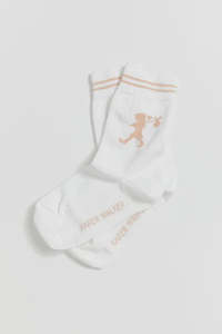 Runaway Girl Ankle Socks-White/Light Pink
