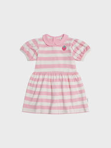Clothing: Strawberry Stripe Puff Sleeve Dress
