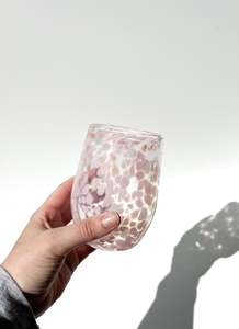 Glassware: Glass Blown Tumbler OG Blush Flamingo