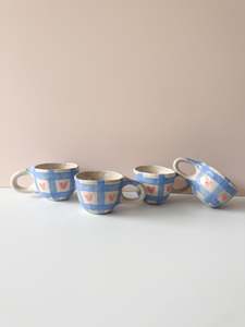 Ceramics: Gingham Hearts Mug