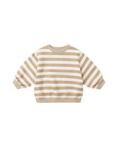 Quincy Mae: Oversized Crew Sweatshirt - Gold Stripe