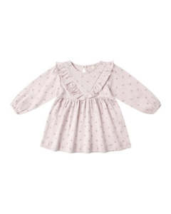 Long Sleeve Ruffle Dress - Lilac Ditsy