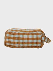 Mosey Me: Honey Blue Seersucker Dopp Kit