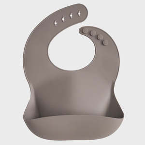 Mushie: Silicone Baby Bib - Dove Grey