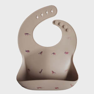 Mushie: Silicone Baby Bib - Brown Safari (Tan)