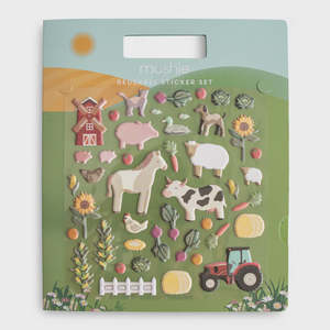 Mushie: Reusable Sticker Set Farm