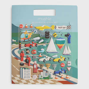 Mushie: Reusable Sticker Set Race Cars