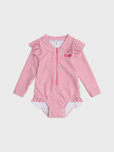 Frill Swimsuit Cherry Pie Stripe