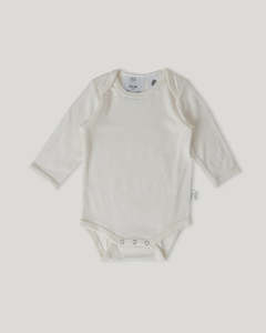 Babu: Merino Long Sleeve Bodysuit Cream