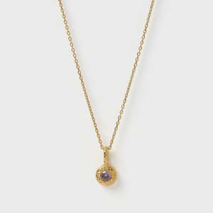 Crushed Birthstone Necklace - February Amethyst