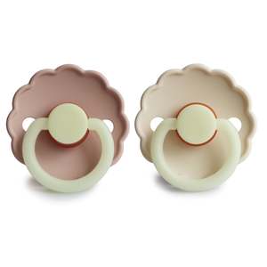 Frigg: Daisy Night Pacifier (Latex) Cream/ Blush