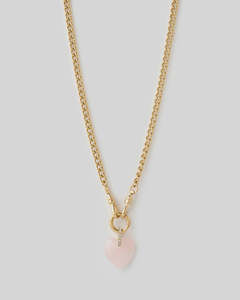 Homeware: Violet Heart Necklace - Rose Quartz
