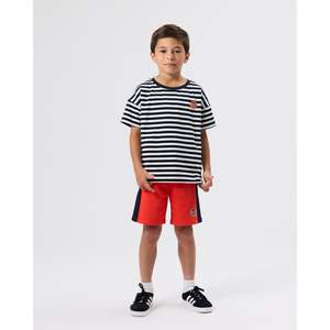 Essential Logo Stripe Tee | Navy
