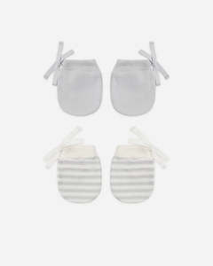 Baby 1: NO SCRATCH MITTENS, SET OF 2 CLOUD STRIPE, CLOUD