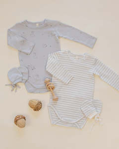 JERSEY BODYSUIT, 2 PACK SQUIRREL, CLOUD STRIPE