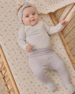 Clothing: SIDE SNAP BODYSUIT + PANT SET CLOUD STRIPE