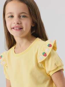 New Arrivals: Flounce Shoulder Strawberry Top