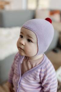 Cashmere Baby Bonnet | Lupin + Chianti Pom
