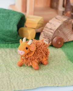 Toys: Felt Highland Cow Toy - Light Brown