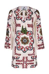 Pearl Caviar: Pearl & Caviar Embroidered Dress - White