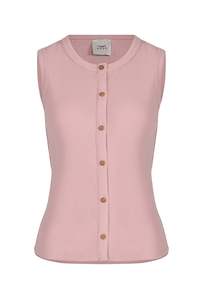 T Shirts Tanks: Husk Button Thru Tank - Blush