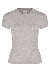 Husk Rib Tee - Grey Marle