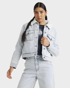 Womens Outerwear: RVCA Roy Sherpa Denim Jacket