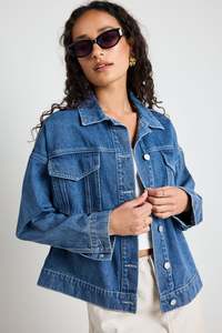 Among The Brave Lifelong Mineral Blue Oversized Denim Jacket