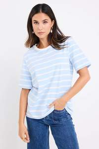 Re: Union Stripe Pale Blue Boxy Fit Tee