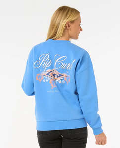 Womens Hoodies Sweats: Ripcurl Hibiscus Diamond Heritage Crew