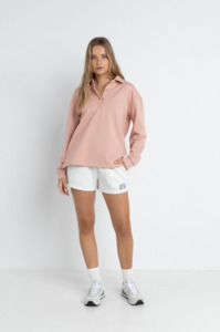 Womens Hoodies Sweats: Rhythm Collared Fleece