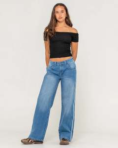 Rusty Flip Mommy Low Rise Wide Leg Denim Jean