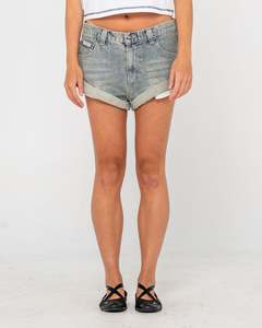 Rusty Pheonix Low Rise Denim Mini Short