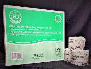 HD Premium 700sht 2ply wrapped x 48 rolls