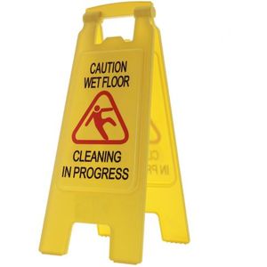 Caution Wet Floor Cleaning in Progress' Sign (Yellow)