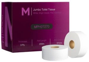 Products: MPH Jumbo 3ply, 200mtr x 8 rolls