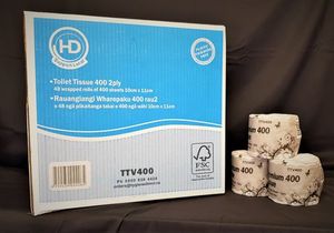 Products: HD Toilet Tissue 400sht 2ply wrapped x 48 rolls