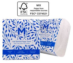 Folded Paper Towels: M Half Slimfold Towels 200 sheets x 40 packs