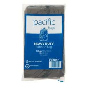 Products: Pacific Rubbish Bag Black Flat Pack 80L - 50 Bags/Pack