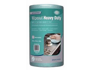 Wiping Cloths: Sorb-X Wipeout Heavy Duty Cloth - Green, Red, Blue, 300mm x 400mm x 45m, 112 Sheets, Carton of 4 Rolls