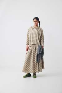 Chance Top | Dark Beige Plaid