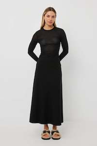 Fluid Skirt | Black Suiting