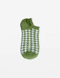Socks | White Moss Houndstooth
