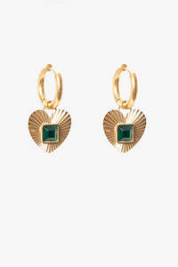 Jewellery: Emerald Embrace | Fluted Heart Earring